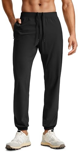 CRZ YOGA Joggers Deportivos 78 cm | Toque Refrescante, Ligero, Secado Rápido, Running, Tobillos con Cremallera, Bolsillos, Pantalón Chandal para Hombre