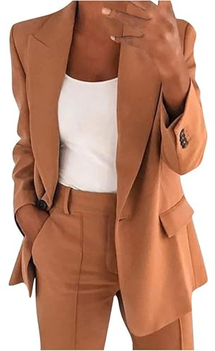 SPSMOKH Cardigan blazer dam elegant business enkel kvinnlig blazer avslappnad lång kostym jacka med ficka dam blazer jacka