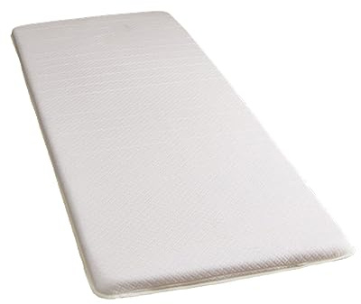 Surmatelas en mousse à mémoire de forme avec tête carrée antidérapante Blanc 60 x 180 cm Épaisseur 3 cm