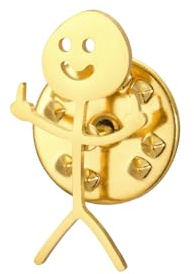 Dreamtimes Smiley Face Figur Gebärdensprache Brosche Pins für Frauen Männer Edelstahl Finger Stickman Trend Couple Brosche Pin Punky und schrullig Brosche Pin
