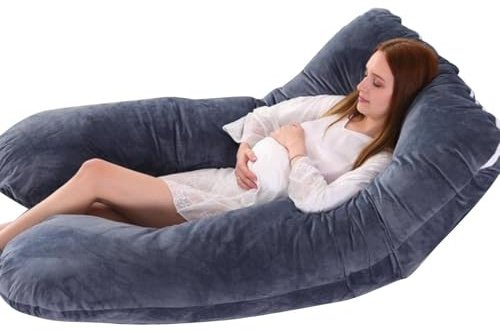 Schwangerschafts-Körperkissen – Seitenschläferkissen, Mutterschafts-Körperkissen | Hypoallergenes Design, flexibles Schwangerschaftskissen für die Stillzeit, Schlafen, waschbarer Bezug, abnehmbares St