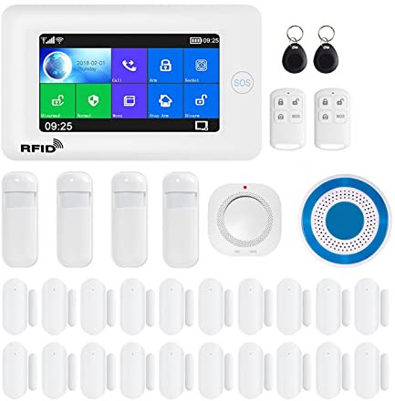 Système d'alarme de sécurité à domicile, Le système d'alarme prend en charge le et le cambrioleur de sécurité domestique intelligent compatible avec la caméra IP Tuya pour la maison, l'appartement(Set