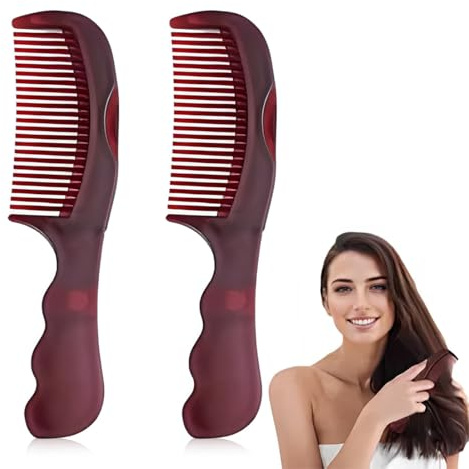 Peine para la Caspa, 2 Piezas Peine de Dientes Huecos para el Cuero Cabelludo con Caspa,Peinetas para el Pelo Cabelludo para Mujeres y Hombres con Mango para Raspar la Piel