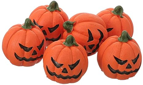 WOONEKY 6 Stück Kürbis Ornamente, Party Mini Kürbis, Bastelkürbisse, Kürbis Miniaturfiguren, Kürbisse Zum Dekorieren Kleiner Kürbisse, Kürbis Dekorationen, Mini Deko Kürbisse
