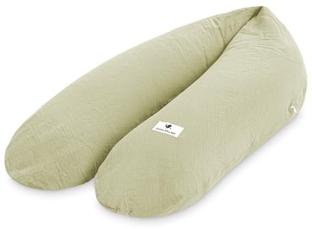 Julius Zöllner Stillkissen Musselin | Schwangerschaftskissen, Seitenschläferkissen & Lagerungskissen in einem | 100% Baumwolle, Oeko-TEX Standard 100 | Lime