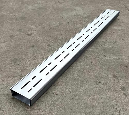 Sumidero Terraza Desmontable Angosto de Acero Inoxidable 304, Rejilla Desague para Jardín/Garaje/Terrazas, Fácil Limpieza & Instalación(W150 x H40mm)