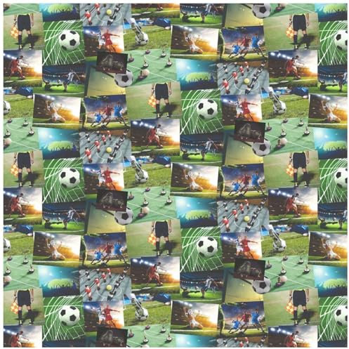 YöL Novelty Football Collage Wallpaper - Dynamic Sports Theme Bedroom Games Room Decor - Washable Peelable Paste The Paper Application - Vibrant Energetic Match Day Ambiance