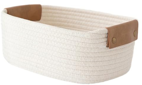 Cesta de lavandería – Cesta alta para ropa, contenedor de almacenamiento para bebé, soporte de manta de cuerda suave, organizador de juguetes grande, cesta tejida con asas, perfecta para ropa sucia