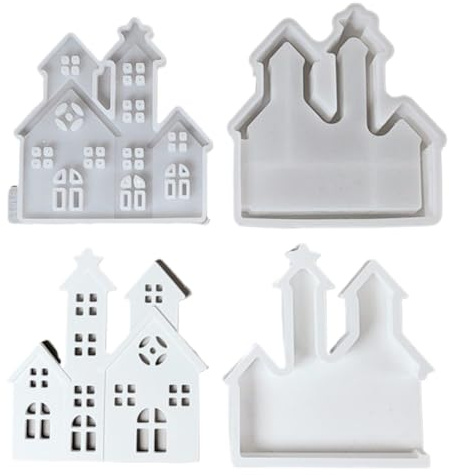 Silicone Mould - Silicone Home Decoration, Pair Building Mould, Casting Mould, for Plaster, Chocolate, Clay, Living Room, Kitchen, Party, Birthday