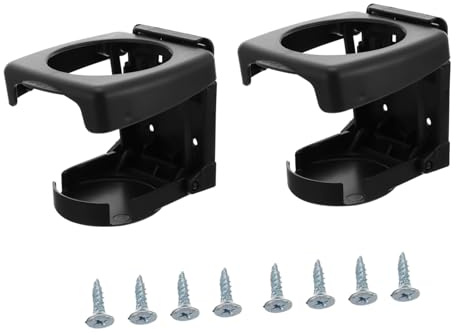 Cabilock Portavasos para Coche Negro Portátil y Resistente al Agua, Plástico Duradero, 2 Piezas, Soporte Plegable para Bebidas en Automóvil