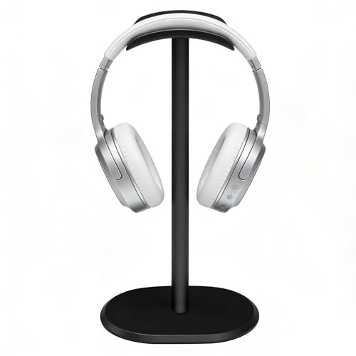 Support Casque Gamer Bureau Simple et Robuste, Support de Casque avec une Base Stable, Accessoires de Bureau Convient pour Le Maisons et Cybercafés, Compatible avec tous les Casques Audio, Noir