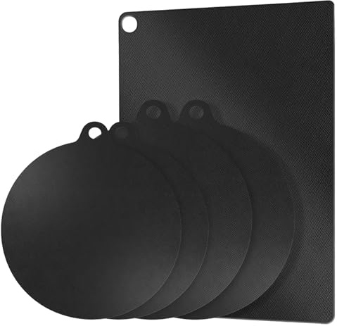 5 StüCk Herdabdeckplatte, 0.7mm HitzebestäNdige Bis 250'C Induktionsmatte, Wiederverwendbar Ceranfeld Abdeckplatte, Induktioskochfeld Schutzmatte Geeignet FüR KüChe, BüRo, Outdoor(Schwarz) (c)