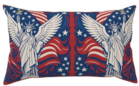 Liberty-Statue mit amerikanischem Aufdruck für bequemes Schlafen, Kissenbezüge mit kurzem Plüsch, weiches Hotel und Zuhause