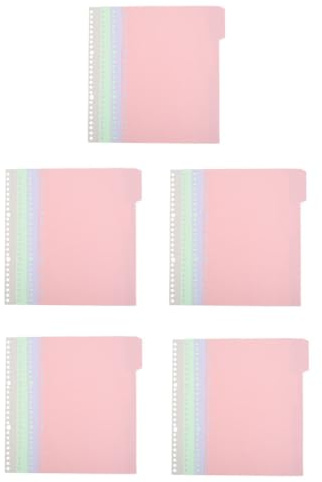 Kichvoe Separadores de Índice de Carpeta Pp A4 Color Pastel 20 Piezas 5 Juegos Divisores de Pestañas Profesionales Accesorios Escolares para Organización de Documentos