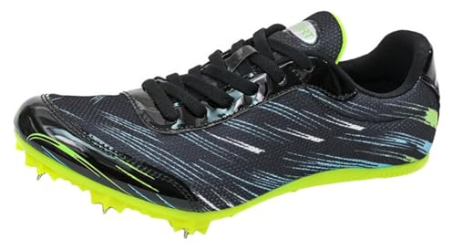 Dwihuize Zapatillas De Atletismo Hombre Zapatillas con Clavos para Niños Zapatillas Ligeras para Salto Velocidad Y Carreras para Estudiantes,Negro,45 EU