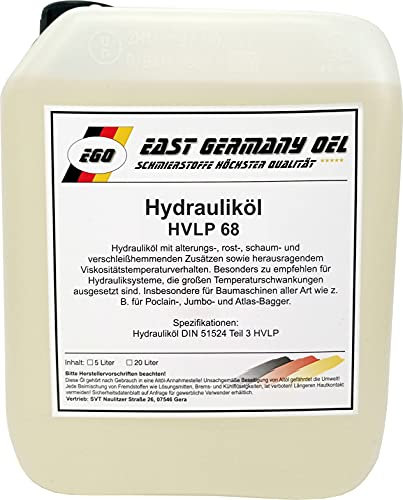 East Germany OIL Hydrauliköl HVLP 68 5 Liter Kanister 5000 ml Korrosion verhindern