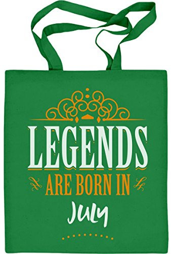 Shirtgeil Legends are born in Juli - Geschenke Jutebeutel Baumwolltasche One Size Grün