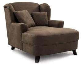 Cavadore XXL-Sessel Assado / Großer Polstersessel mit Holzfüßen und großer Sitzfläche / Inkl. 2 Zierkissen / 109 x 104 x 145 / Lederoptik Dunkelbraun