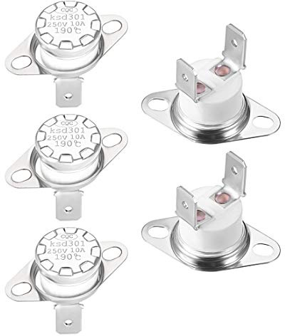 sourcing map 5pcs Temperatur Reglerschalter Thermostat 190°C 10A NC | Normal schließen
