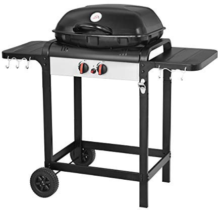 GS1 Svizzera Barbecue da Giardino a Gas Completo di Carrello con 2 fuochi
