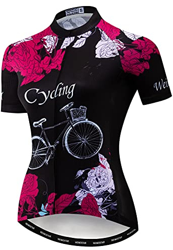 weimostar cykeltröja kvinnor mountainbike jersey toppar kortärmad sommar andas snabbtorkande, 5, M
