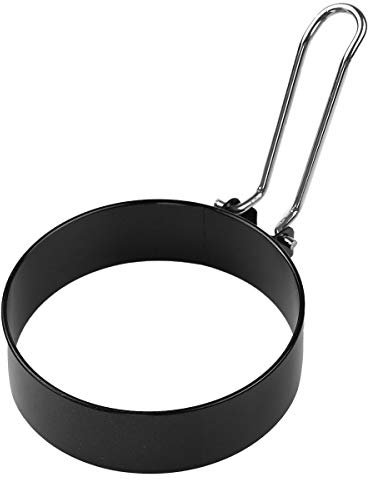 inlzdz Anneau d'oeuf Moule à ?uf Rond Anti-Adhésif Moules à Crêpe Pancake Anneau d'oeuf avec Pinceau Huile Cuisine pour Friture Cuisson Argenté Taille Unique
