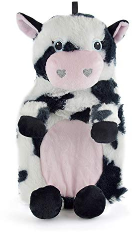 Neuheitscharakter/lange Wärmflasche mit superweichem Plüsch-Kunstpelzbezug (One Size, Cow)