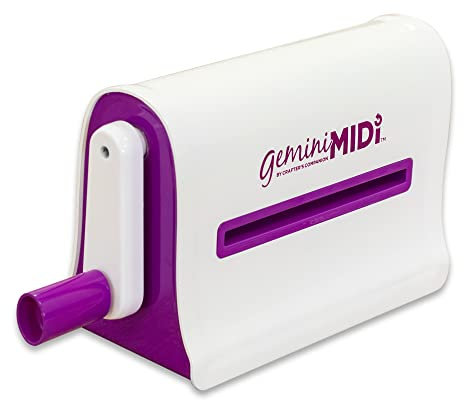 Gemini GEMMIDI-M-GLO, fustellatrice Manuale per goffratura, per Scrapbooking, creazione di Biglietti e Artigianato, Dimensioni Piastra di Apertura 15,2 x 22,9 cm, Bianco, Midi