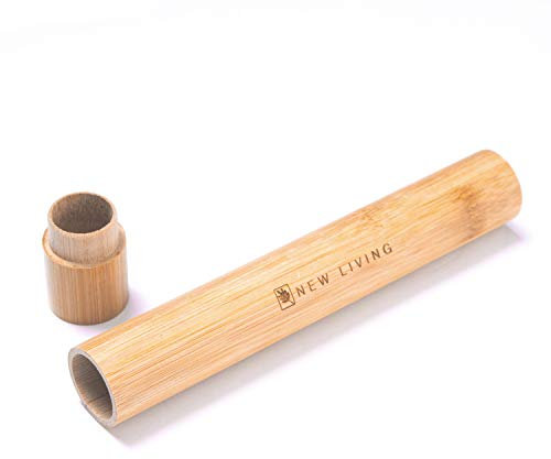 Portaspazzolino in bambù, custodia per spazzolino da denti in bambù, custodia per spazzolino da denti, prodotto ecologico biodegradabile, prodotto naturale da 21 cm, Marrone chiaro, Cinese