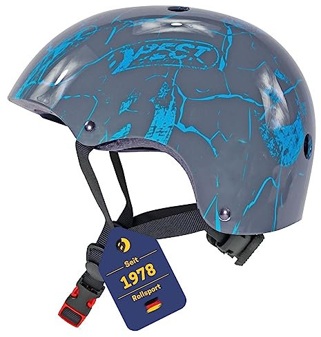 Best Sporting Skaterhelm I hochwertiger Fahrradhelm I Stabiler & stylischer Helm für Kinder, Jugendliche und Erwachsene in Größe M I stufenlos größenverstellbarer Skatehelm in blau