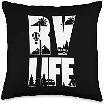 RV Life Retirement New Camper Glamping Accessories Motorhome Throw Pillow