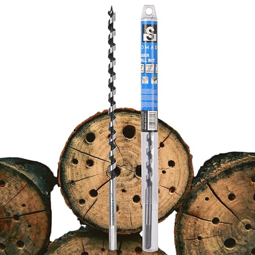 SOMADA 3/8-Inch x 12-Inch Auger Drill Bit for Wood, Hex Shank 3/8-Inch, Ship Auger Long Drill Bit for Soft and Hard Wood, Plastic, Drywall and Composite Materials, Silver | Ship auger drills clean holes in soft and hard wood, drywall, plastic, and composite materials.