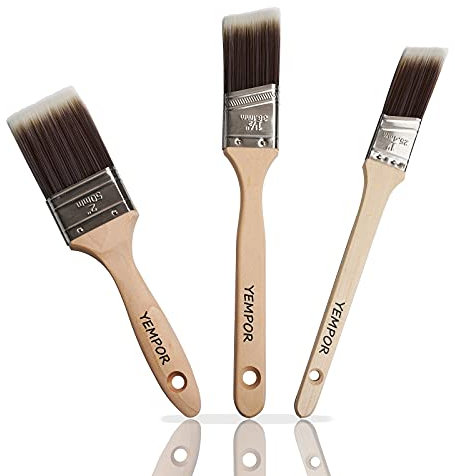 YEMPOR Pennello per vernice, 3 pezzi, per lavori precisi, pennello per vernice, pennello per setole