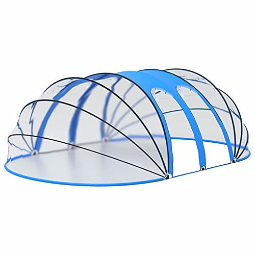 Tidyard Gecheer Couverture de Piscine Dôme UPF 30 PVC - 620x410x210 cm, Portes Latérales, Convient pour Piscines Encastrées et Hors Sol