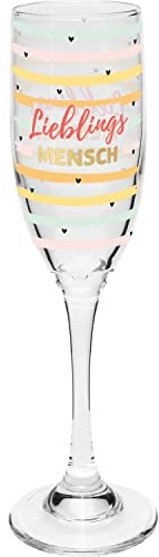 GRUSS & CO 47825 - Bicchiere da spumante con scritta Mensch, in vetro, 20 cl