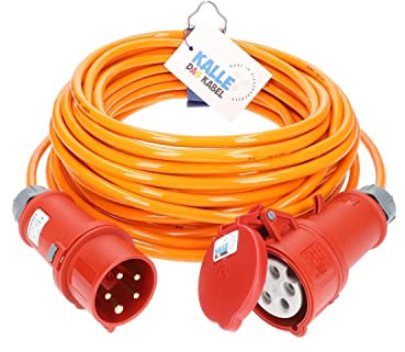 CEE Verlängerung Kalle Red Extreme Signal 16A 15 Meter, 5G 1,5mm² für Handwerker Heimwerker Baustellen und dem Einsatz im Außenbereich
