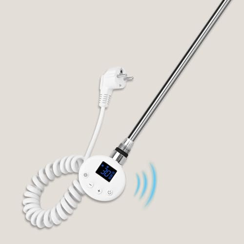 S'AFIELINA Heizstab für Badheizkörper 600W, WLAN, programmierbar, Weiß | Heizstab Badheizkörper mit Thermostat, Temperaturregelung, Edelstahl-Heizelement, für Handtuchheizkörper und Heizkörper