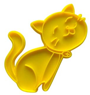 The Cookie Cutter Hub Emporte-pièce en forme de chat joyeux de 11 cm et embosseur assorti pour biscuits, biscuits, argile, décoration de pâtisserie