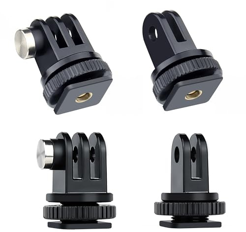 GEPULY 4-Pack Cold Shoe Mount Adapters,1/4 Thread Hole Cold Shoe Bracket for GoPro,Max, Insta360, DJI OSMO, All Action Cameras DSLR Camera Cage Microphone LED Light Selfie Stick Monopod