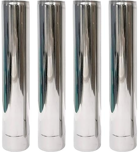 2.36 inch Stove Pipe Straight Chimney Pipe, Stainless Steel Stove Pipe 4 pcs for Hot Tent Stove, Camping Stove Accessories for Vent Smoke Or Exhaust (Length 12.6 inch / 32cm)