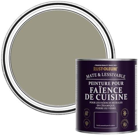 Rust-Oleum Peinture Verte Résistante à l'eau pour Faïence de Cuisine, Finition Mate - Racine 750ml