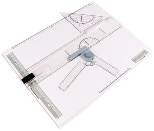 F Fityle Tavolo da disegno A3 Tavolo da architettonico portatile con tavolo da disegno con righello scorrevole a movimento parallelo