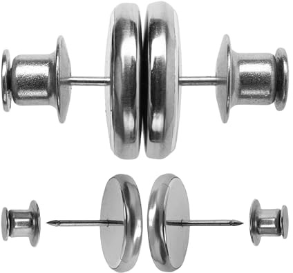 Magnetische Raffhalter, 2 Paare, in Silber-farben, mit Magnet, Steckmontage ohne Nähen, Verschluss für Gardine, Vorhang, Duschvorhang, Magnetknöpfe Stoff, Halteknöpfe, Vorhanggewichte, Vorhangzubehör