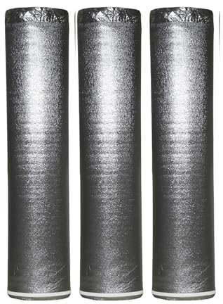 AMERIQUE AM3MM600BL 600SQFT - Revestimiento de suelo prémium con cinta y barrera de vapor, espuma resistente 3 en 1 de 3 mm de grosor (600SF en total, paquete de 3, 200SF/rollo), azul rey