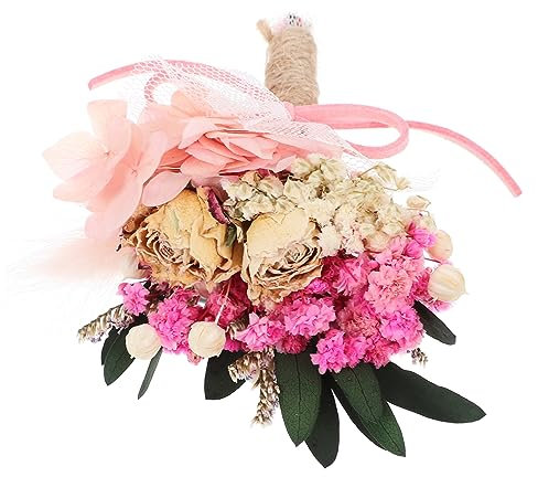 Ciieeo Hortensie Mini Trockenblumenstrauß Corsage Hochzeitsaccessoires Hochzeitszubehör Blumenkorsagenbrosche Vintage-Dekor künstliche Blumen Simulation Blumenkorsagen