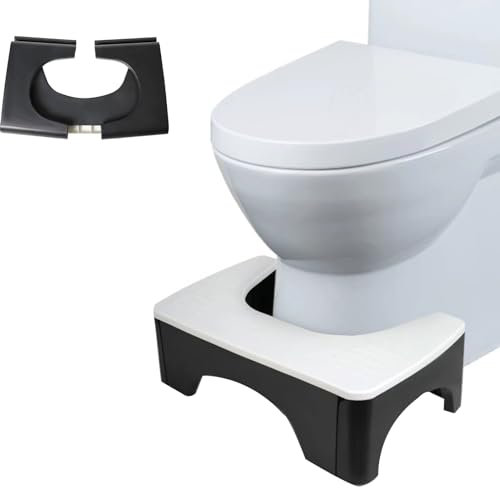 Faltbarer Toilettenhocker für Hämorrhoiden Verstopfung IBS – leicht zu reinigender Badezimmerhocker bei Blähungen – ergonomisches Design