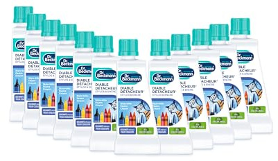 Dr. Beckmann - Liquide Diable Détacheur Stylos & Encre - 50 ml - Non Parfumé - Taches de Feutre, Fluo, Crayon - Solvants Spéciaux pour Couleurs - Lot de 12