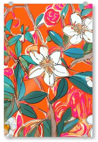 artboxONE Acrylglasbild 150x100 cm Natur Orangenblütenwald Bild hinter Acrylglas - Bild Vintage blüte Boho