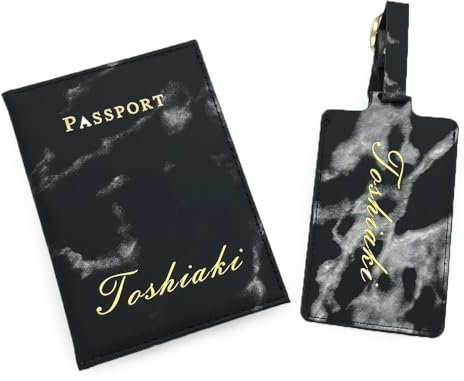 personalisierte reisepasshülle und kofferanhänger mit personalisiertem und Gepäckanhänger-Set mit individuellem Namen, Reisepasshülle für Paare