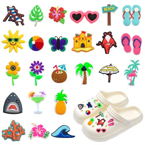 Feliciay 24 Stück Schuh Charms,Schuh Anstecker,PVC Shoe Charms Crocs Stecker Sticker,DIY Geschenk Verzierung Knöpfe Schuh Anstecker Dekoration, Crocs Pins Schuhanstecker